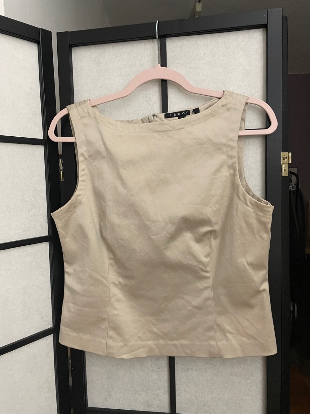Theory Beige Sleeveless Shell Top